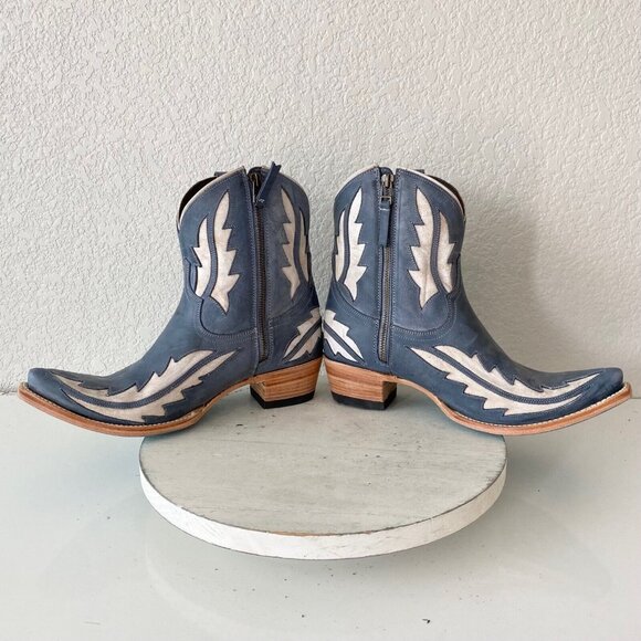 Lane Women's Blue and White Ankle Boots - Picture 7 of 12